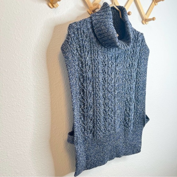 Veronica Beard Collina Turtleneck Sweater Vest Marled Blue - Picture 5 of 8